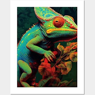 Green Chameleon Posters and Art